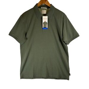 Scotch & Soda Mens Short Sleeve Textured Polo Shirt Green Large New